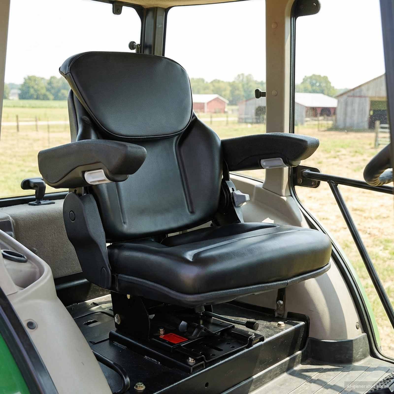 Tractorstoel met ophangingsysteem Zwart 60 x 58 x 72 cm