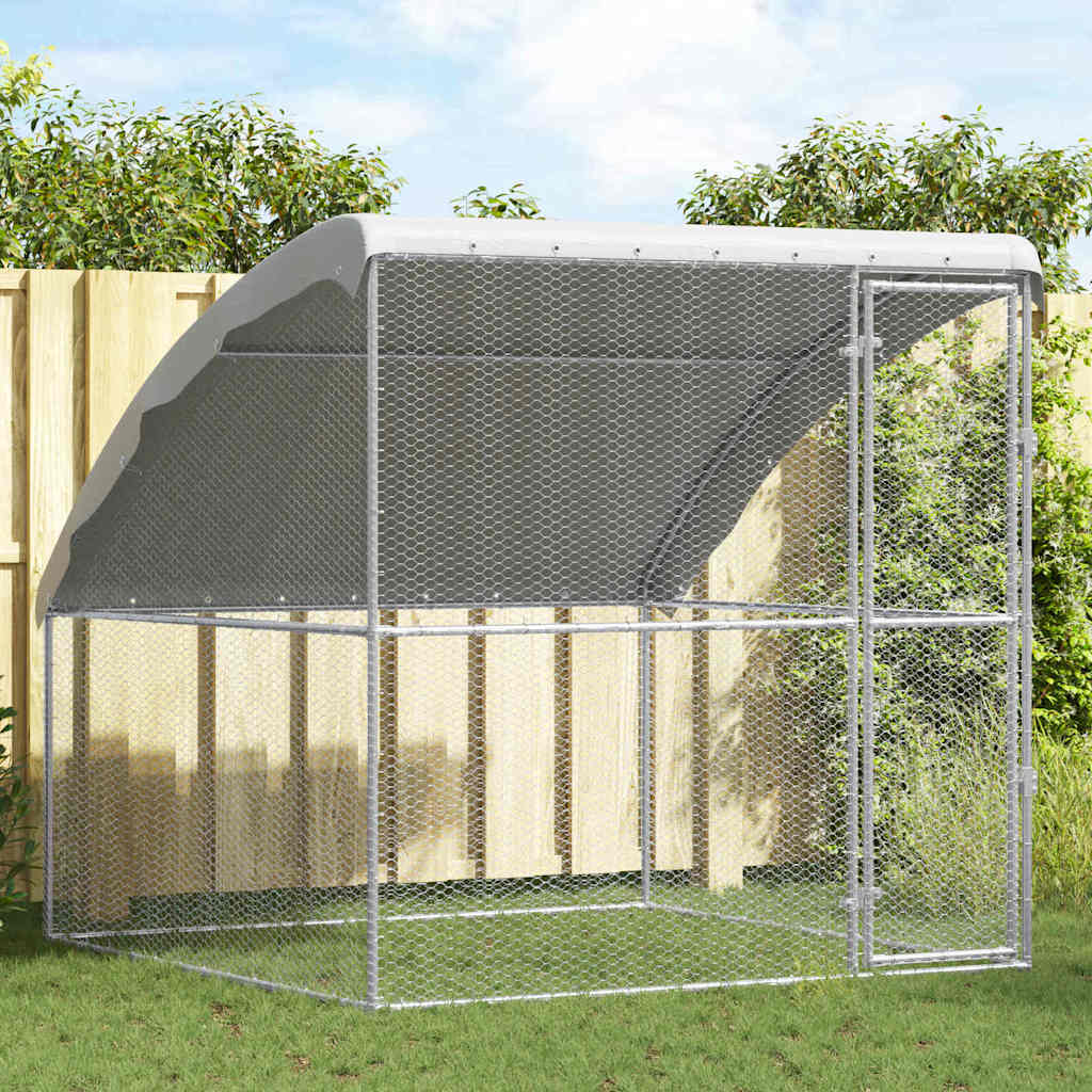 Kippenhok Zilver 2 x 2 x 2 m Gegalvaniseerd staal