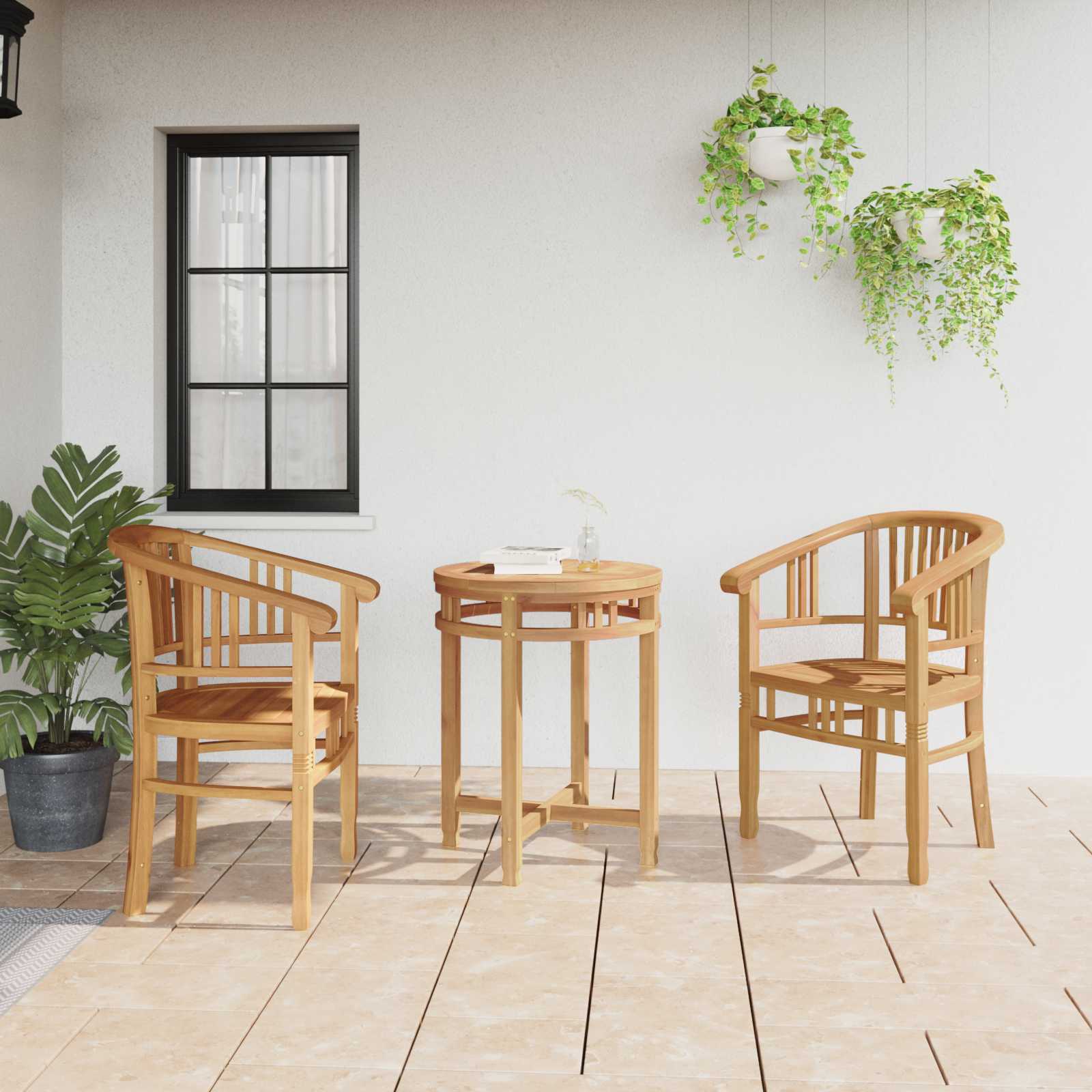 Stoel 2 pcs Bruin 63 x 58 x 89 cm Massief Teakhout