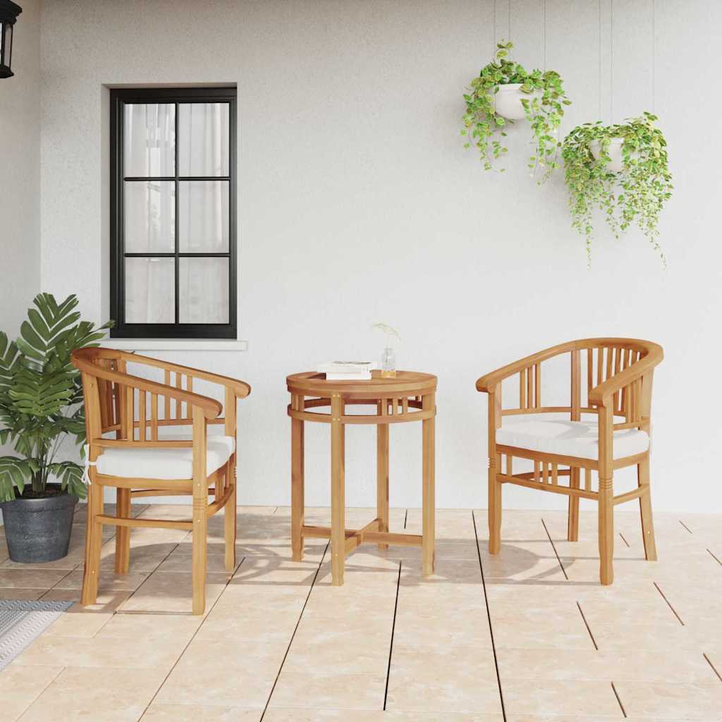 Stoel met kussen 2 pcs Bruin 63 x 58 x 89 cm Massief Teakhout – afbeelding 1