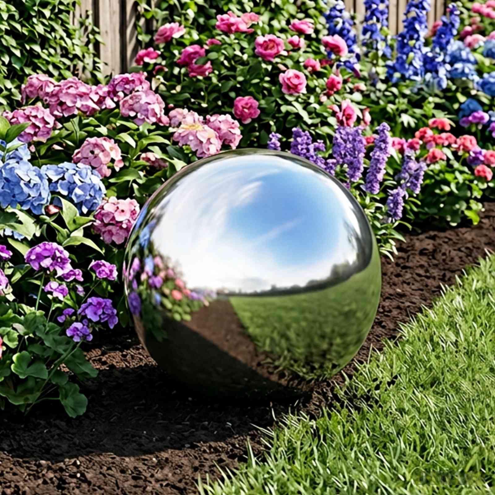 Spiegelbol Ø 47 cm zilver RVS 201 – afbeelding 1