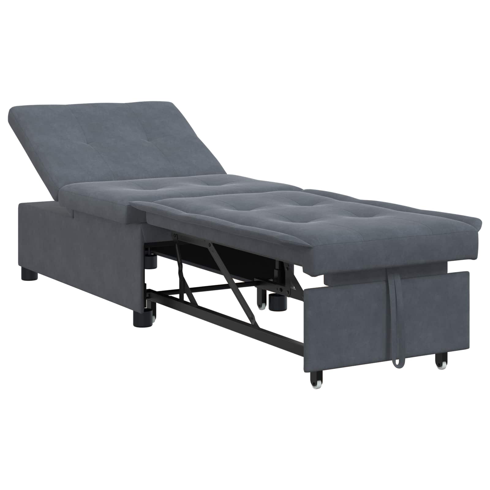 Slaapbank Donkergrijs 194 x 67 x 82 cm Fluweel