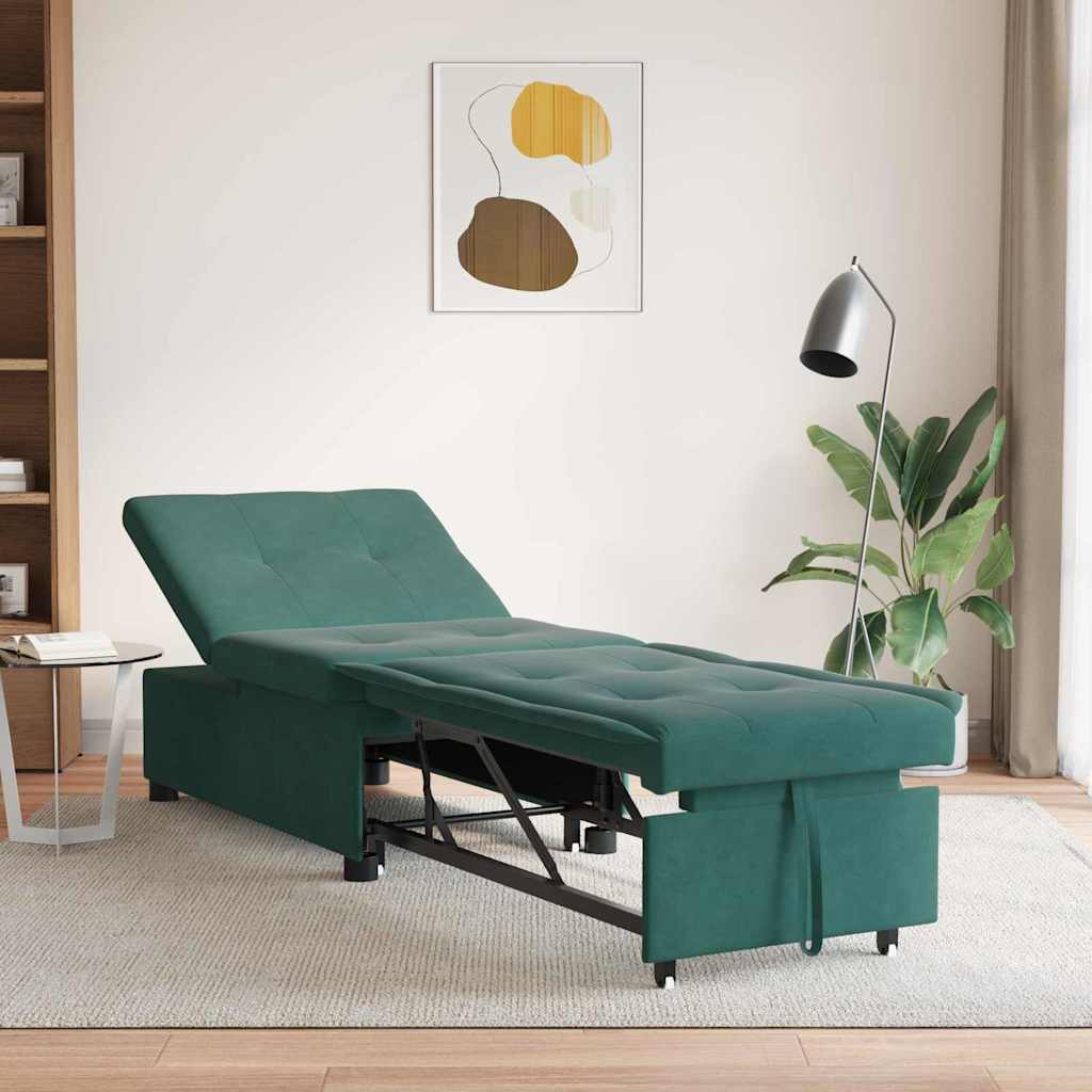 Slaapbank Donkergroen 194 x 67 x 82 cm Fluweel