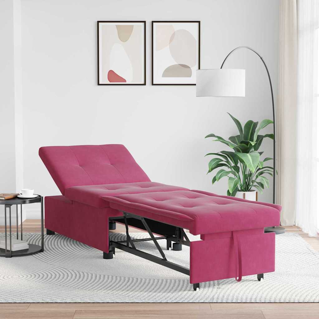 Slaapbank Wijnrood 194 x 67 x 82 cm Fluweel