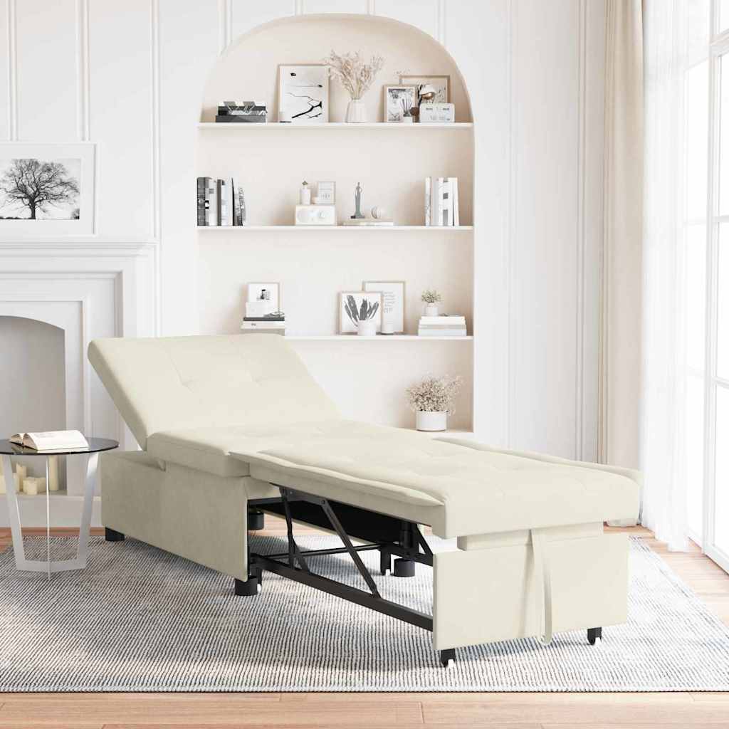 Slaapbank Crème 194 x 67 x 82 cm Fluweel