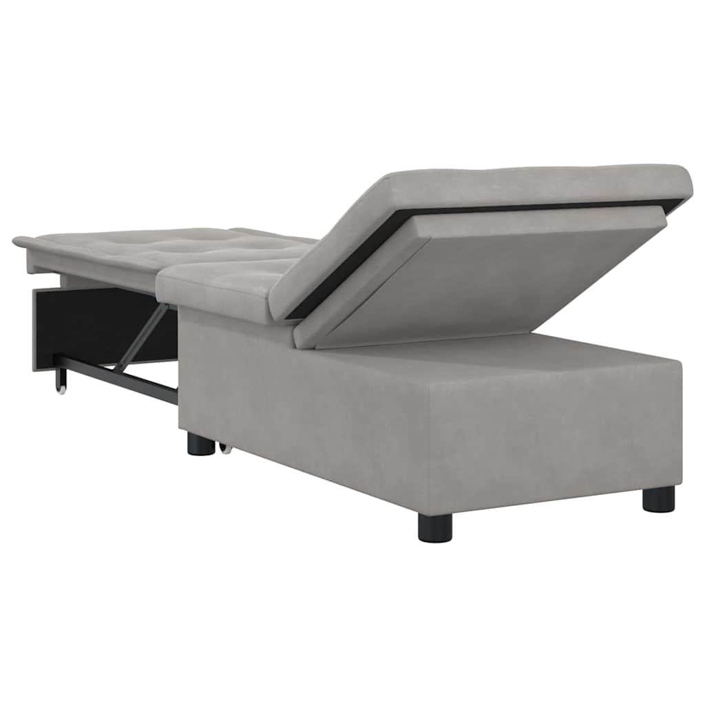 Uittrekbare Slaapbank Lichtgrijs 194 x 67 x 82 cm Microvezel – afbeelding 6
