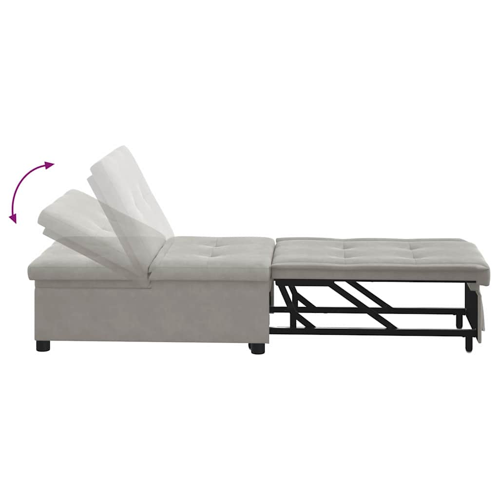 Uittrekbare Slaapbank Lichtgrijs 194 x 67 x 82 cm Microvezel – afbeelding 8