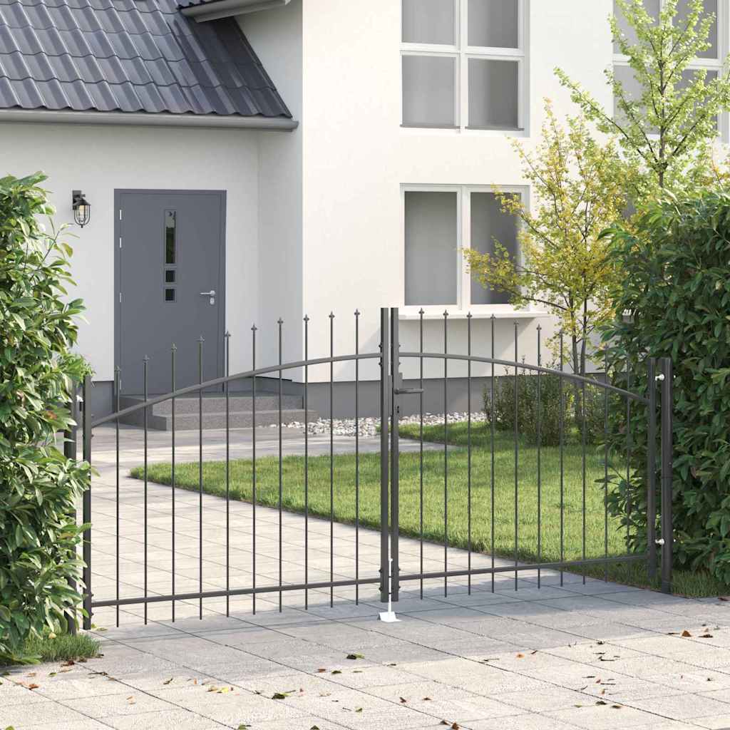 Dubbele Poort met slot Woerden Grijs 299,5 x 149,5 cm Staal
