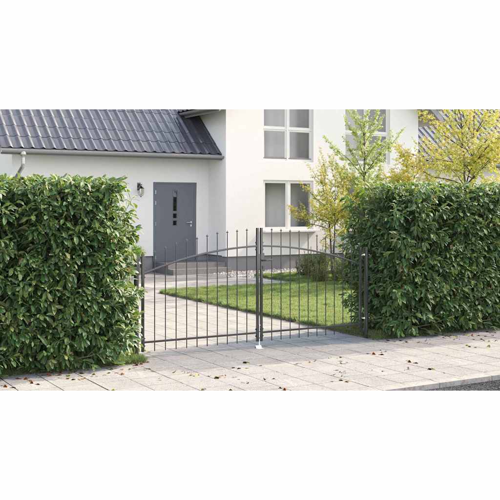 Dubbele Poort met slot Woerden Grijs 299,5 x 149,5 cm Staal – afbeelding 4