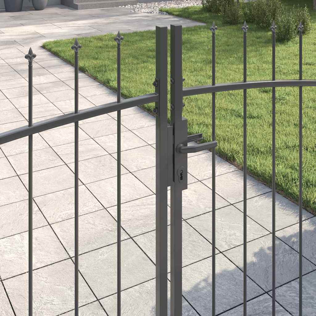 Dubbele Poort met slot Woerden Grijs 299,5 x 149,5 cm Staal – afbeelding 5