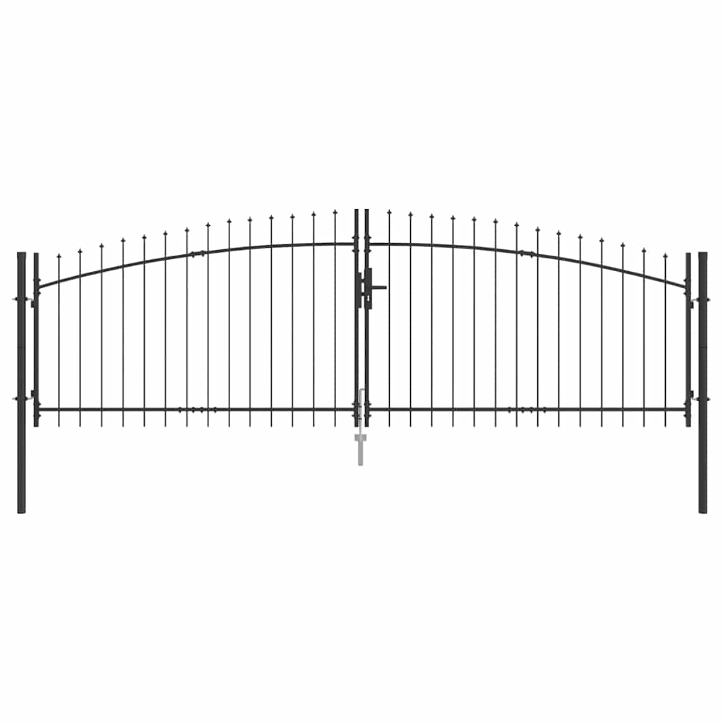 Dubbele Poort met slot Woerden Grijs 400 x 174,5 cm Staal – afbeelding 2