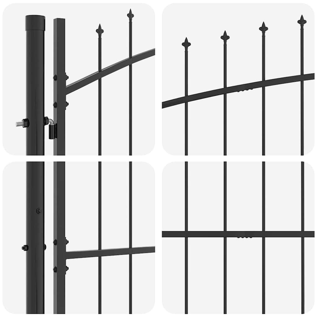 Dubbele Poort met slot Woerden Grijs 400 x 174,5 cm Staal – afbeelding 5