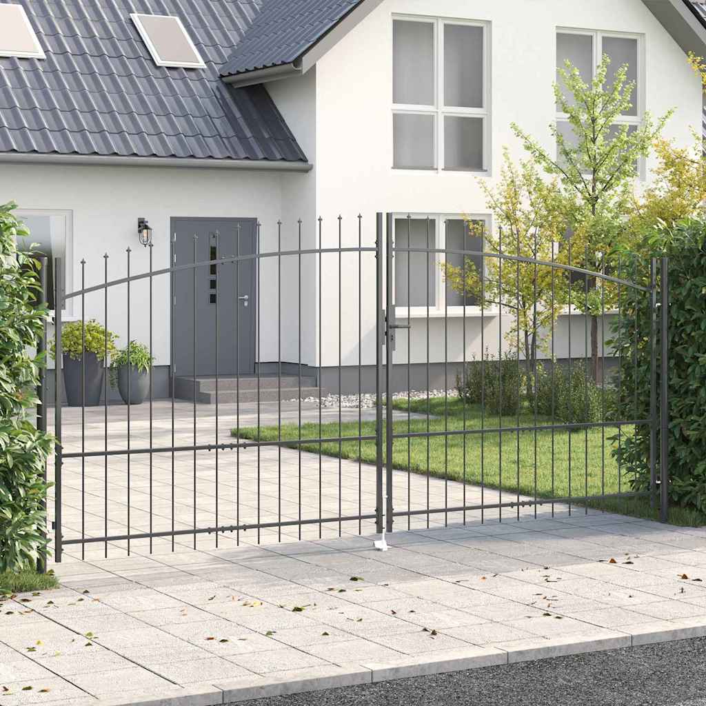Dubbele Poort met slot Woerden Grijs 400 x 224,5 cm Staal