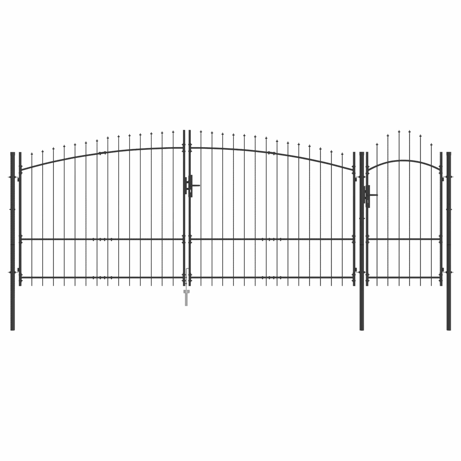 Tuinpoort met slot Woerden Grijs 150 x 400 cm Staal – afbeelding 1