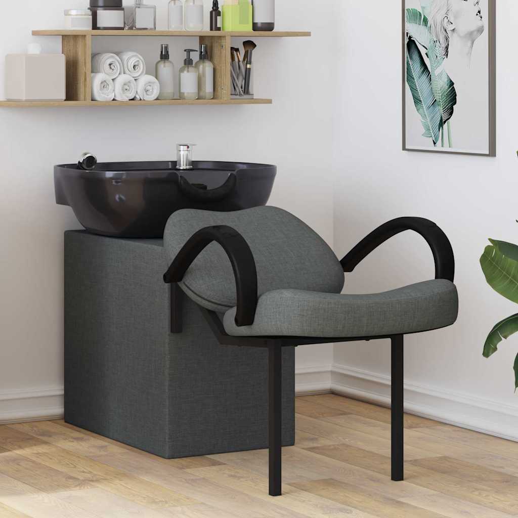 Shampoo Stoel Donkergrijs en Zwart 136 x 60 x 92 cm Stof
