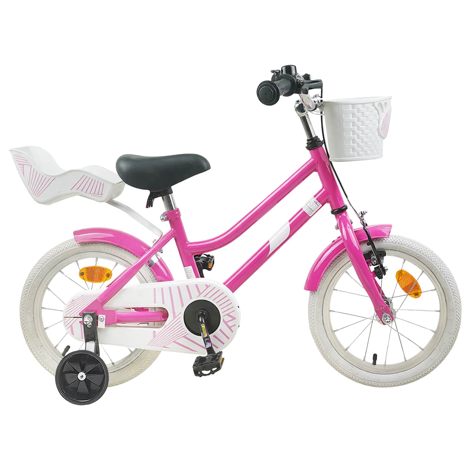 Kinderfiets 14 Inch voor 3-5 jaar oud Donkerroze