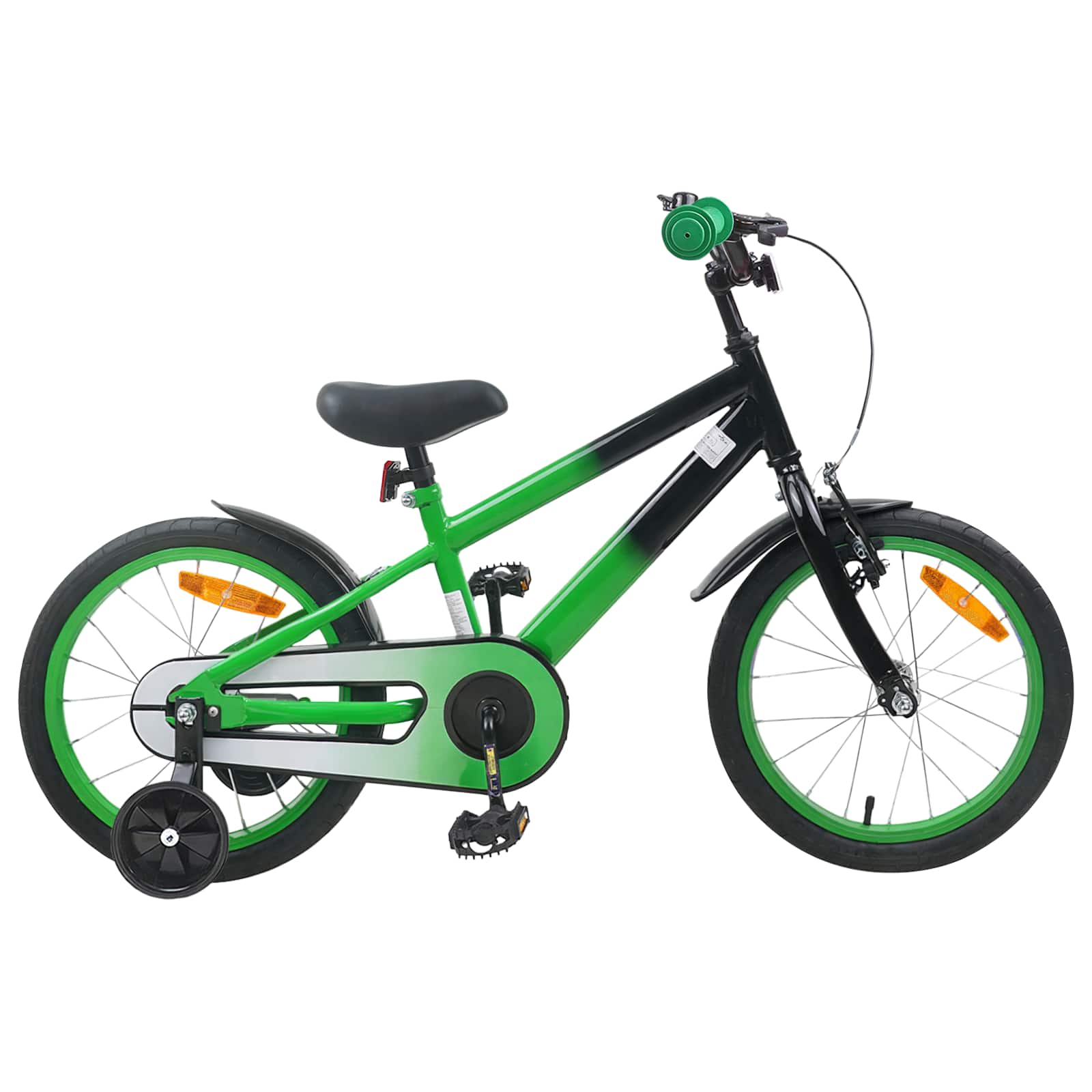 Kinderfiets 16 Inch voor 4-6 jaar oud Groen Zwart