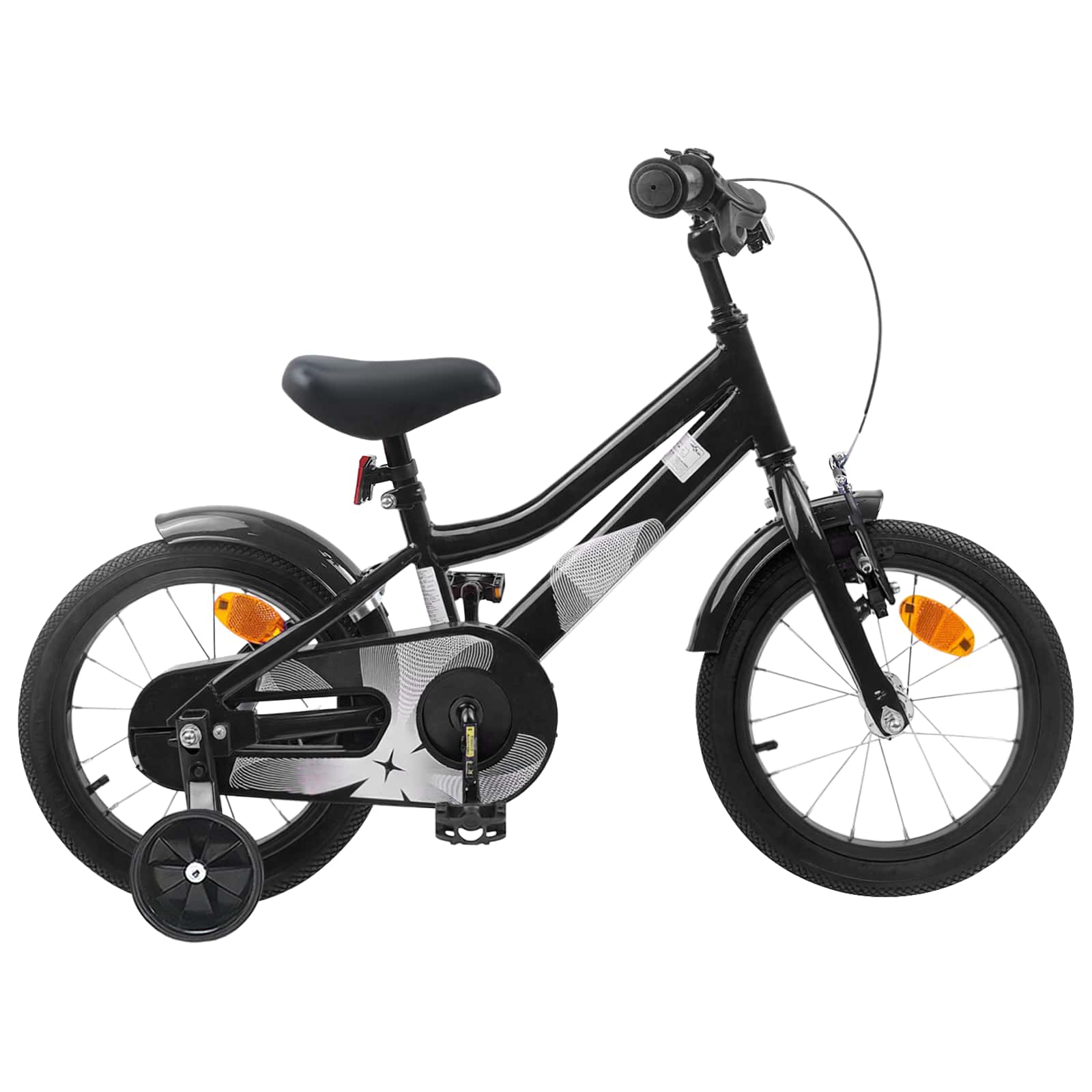 Kinderfiets 14 Inch voor 3-5 jaar oud Zwart