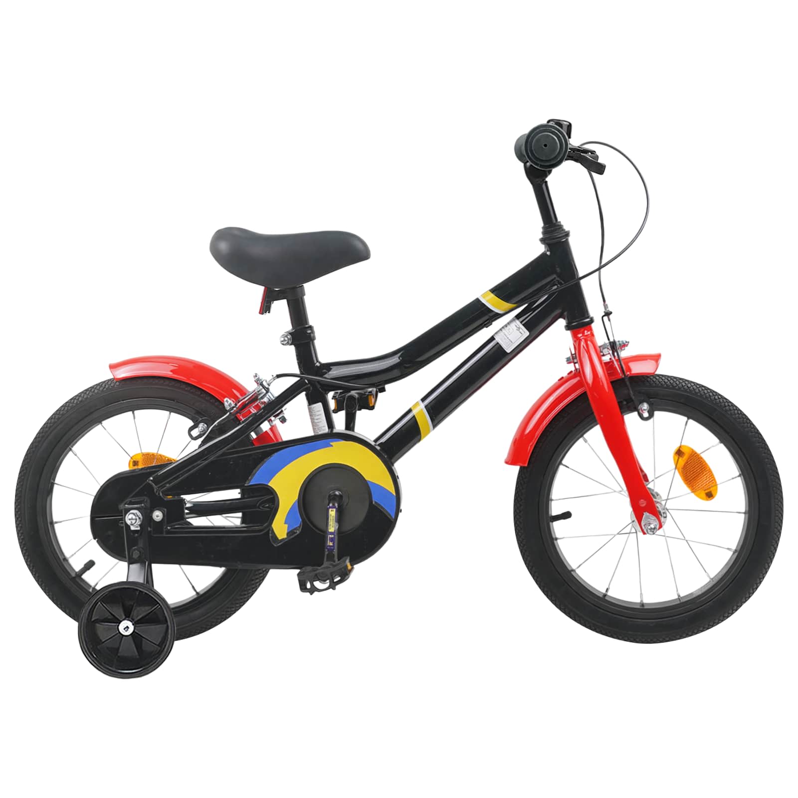 Kinderfiets 14 Inch voor 3-5 jaar oud Zwart Rood