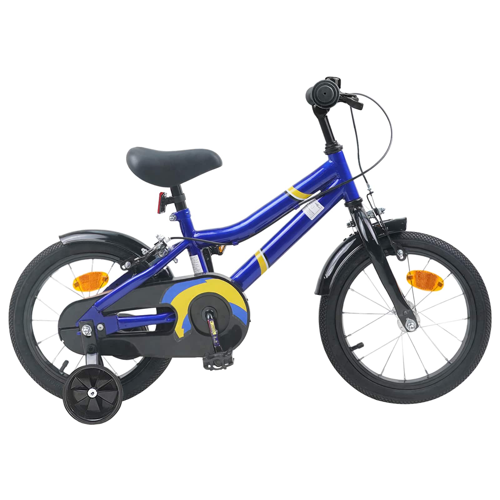 Kinderfiets 14 Inch voor 3-5 jaar oud Blauw Wit