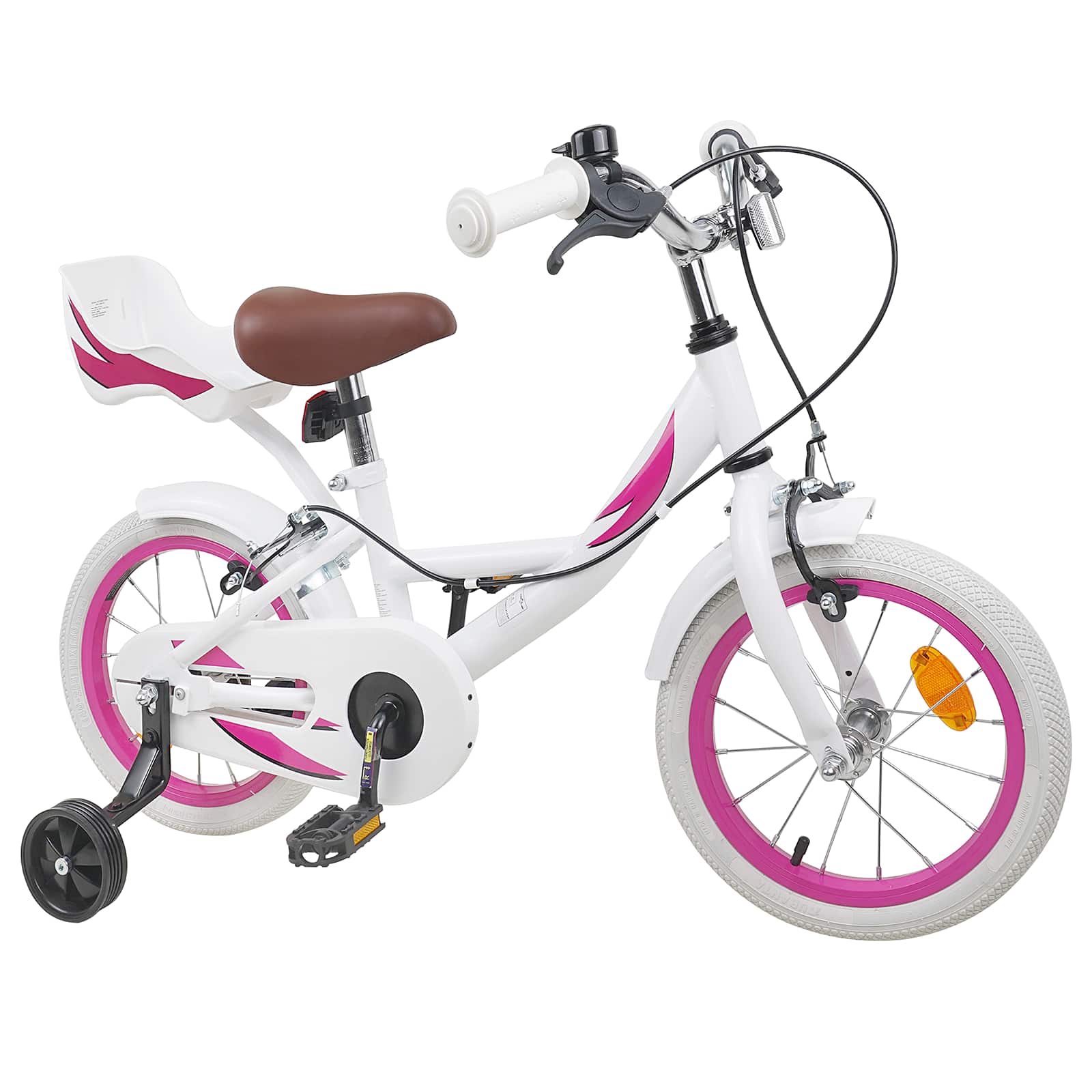 Kinderfiets 14 Inch voor 3-5 jaar oud Wit – afbeelding 2
