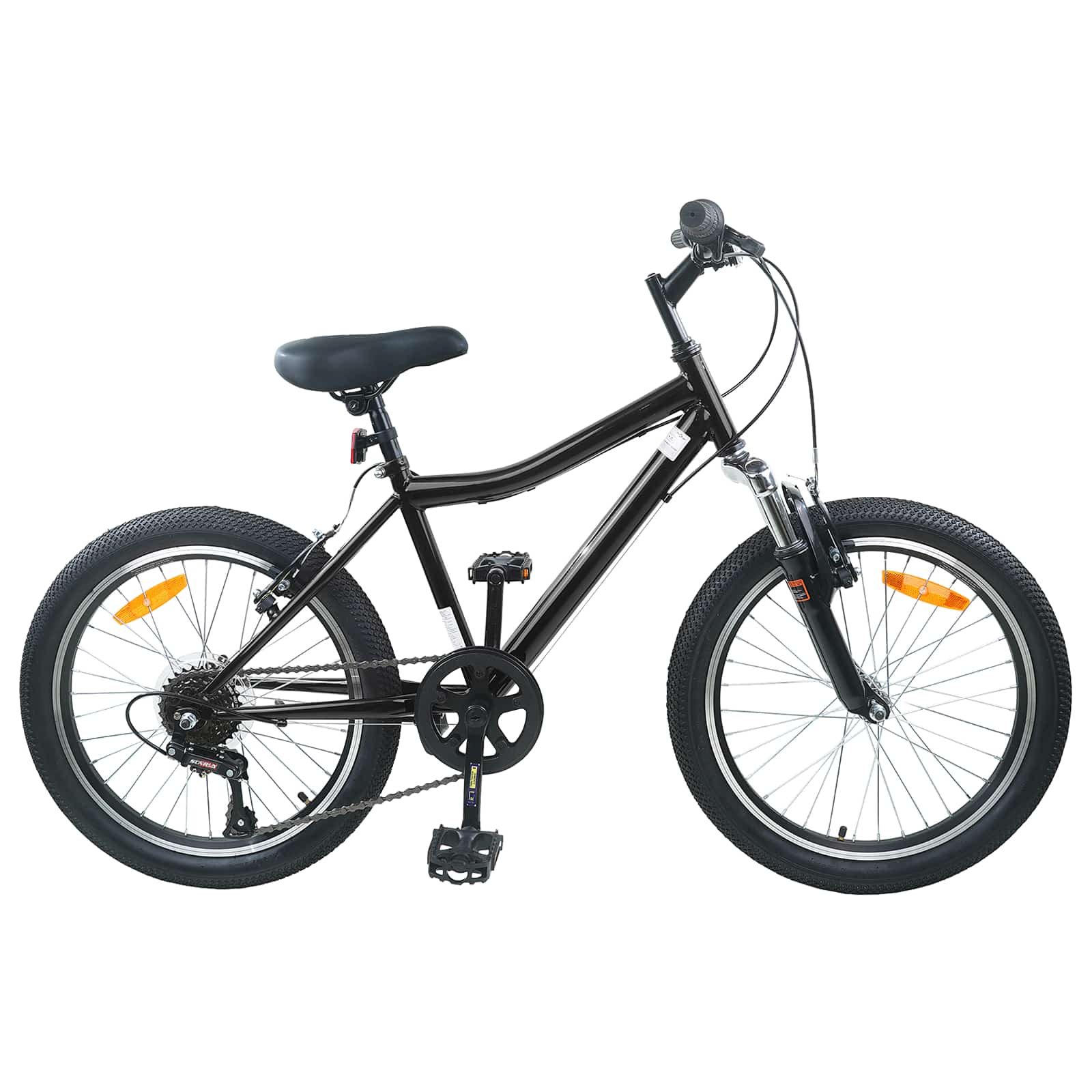 Kinderfiets 24 Inch 6-Speed voor 8-12 jaar oud Zwart