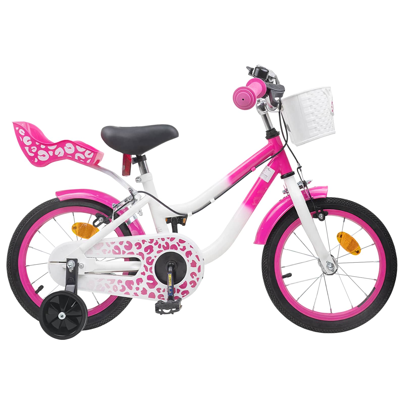 Kinderfiets Met Zijwieltjes 12 Inch voor 2-4 jaar oud Roze