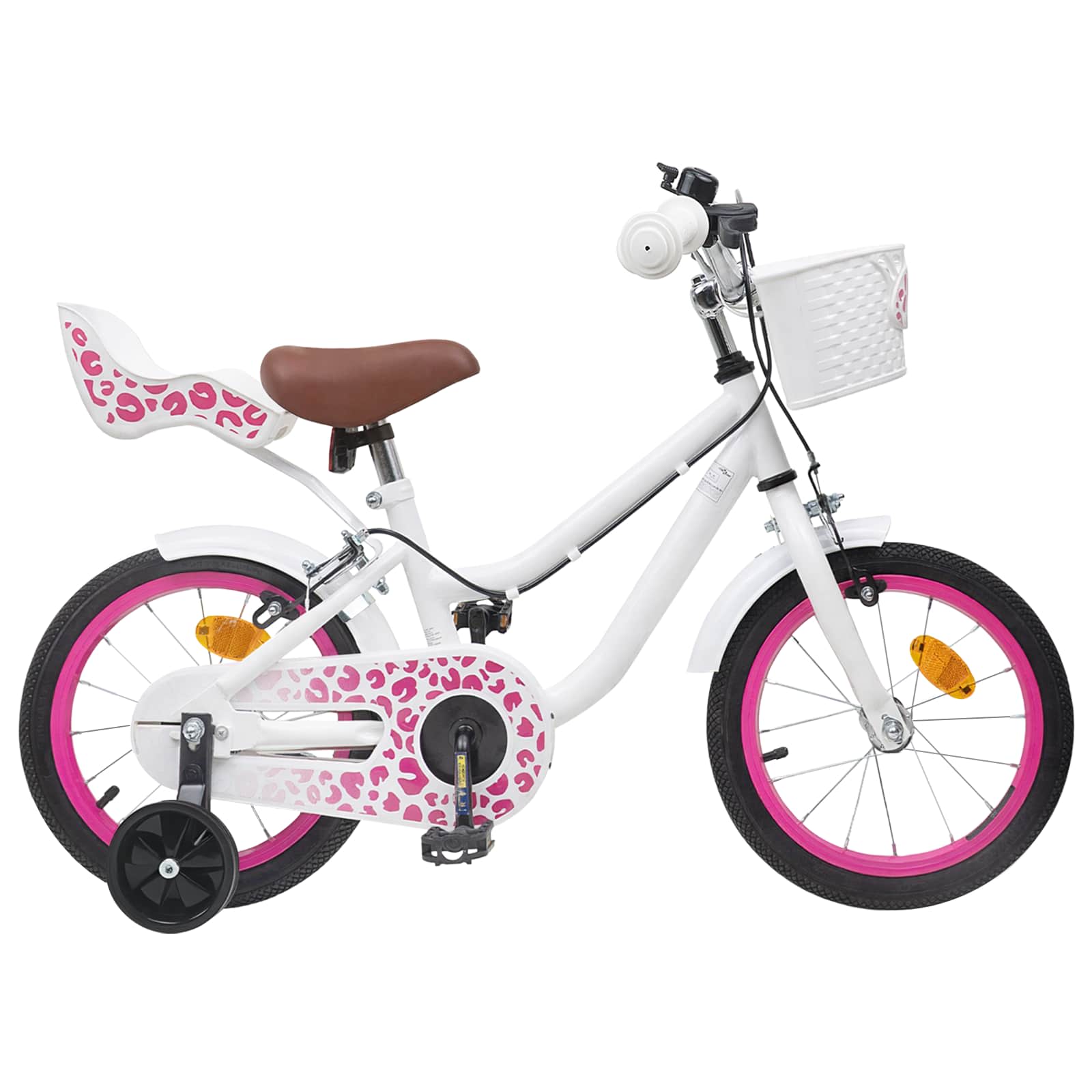 Kinderfiets Met Zijwieltjes 12 Inch voor 2-4 jaar oud Wit