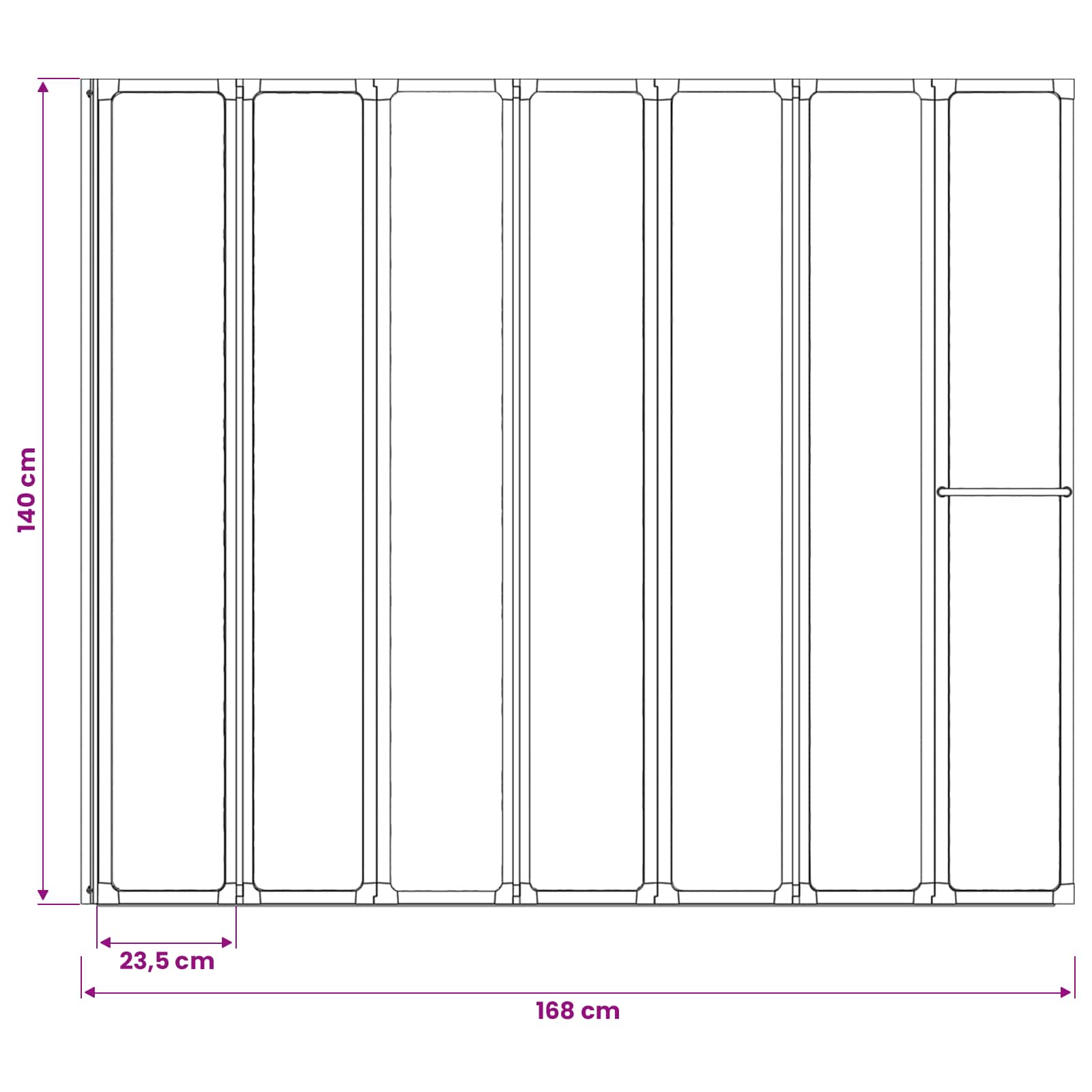 Douchescherm Zwart 168 x 140 cm Aluminium – afbeelding 12