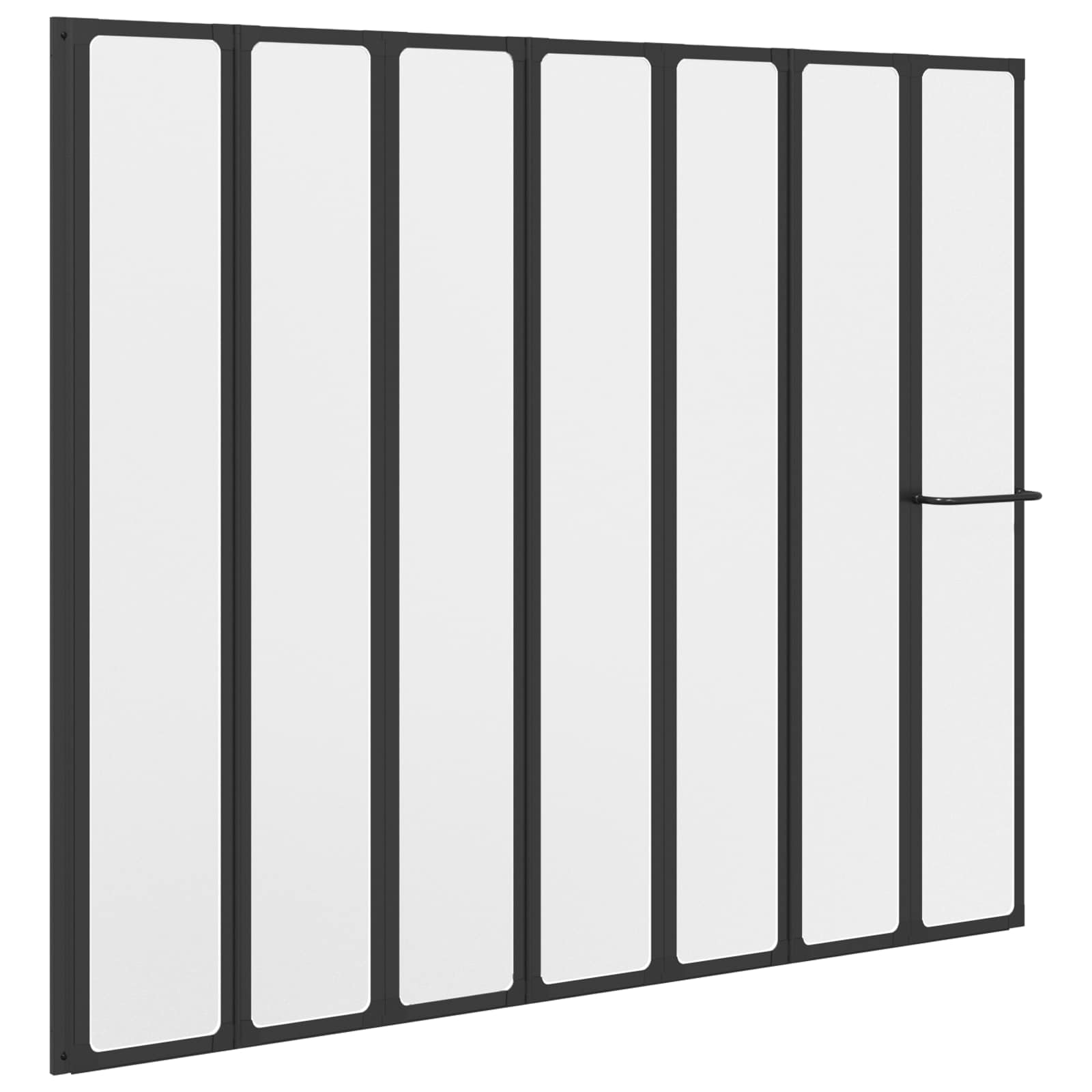 Douchescherm Zwart 168 x 140 cm Aluminium – afbeelding 2