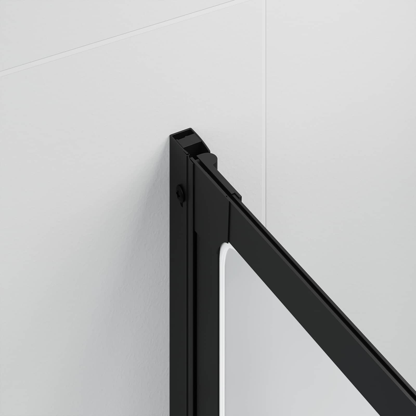 Douchescherm Zwart 168 x 140 cm Aluminium – afbeelding 4