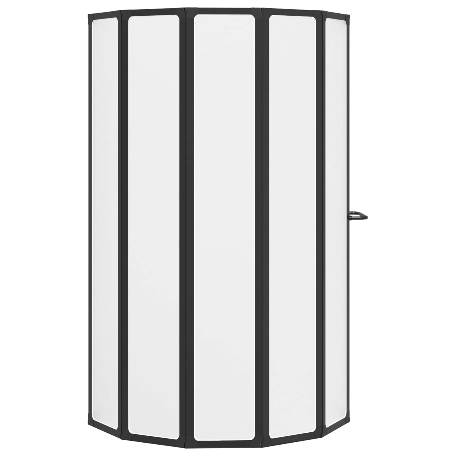 Douchescherm Zwart 168 x 140 cm Aluminium – afbeelding 5