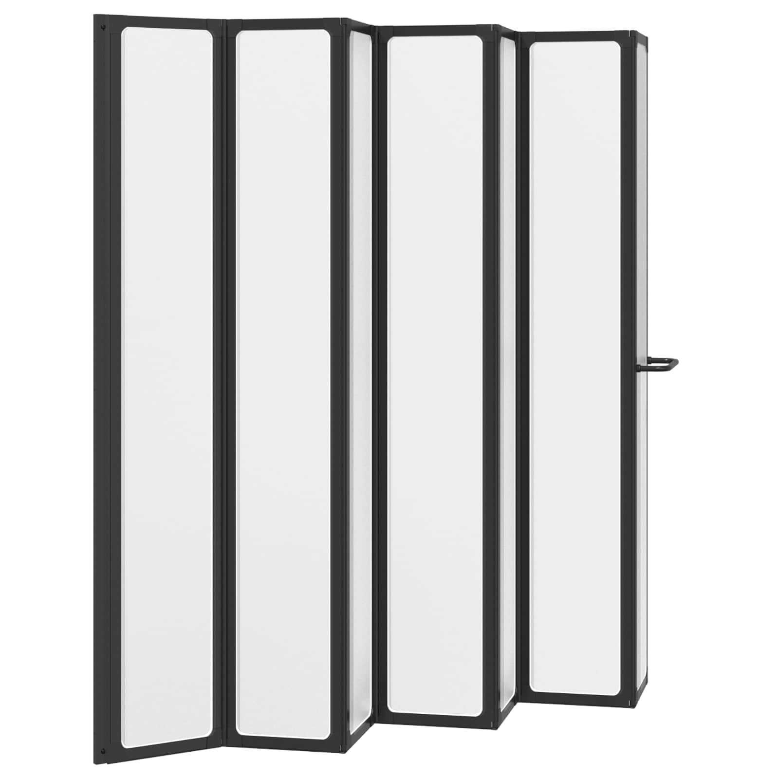 Douchescherm Zwart 168 x 140 cm Aluminium – afbeelding 6