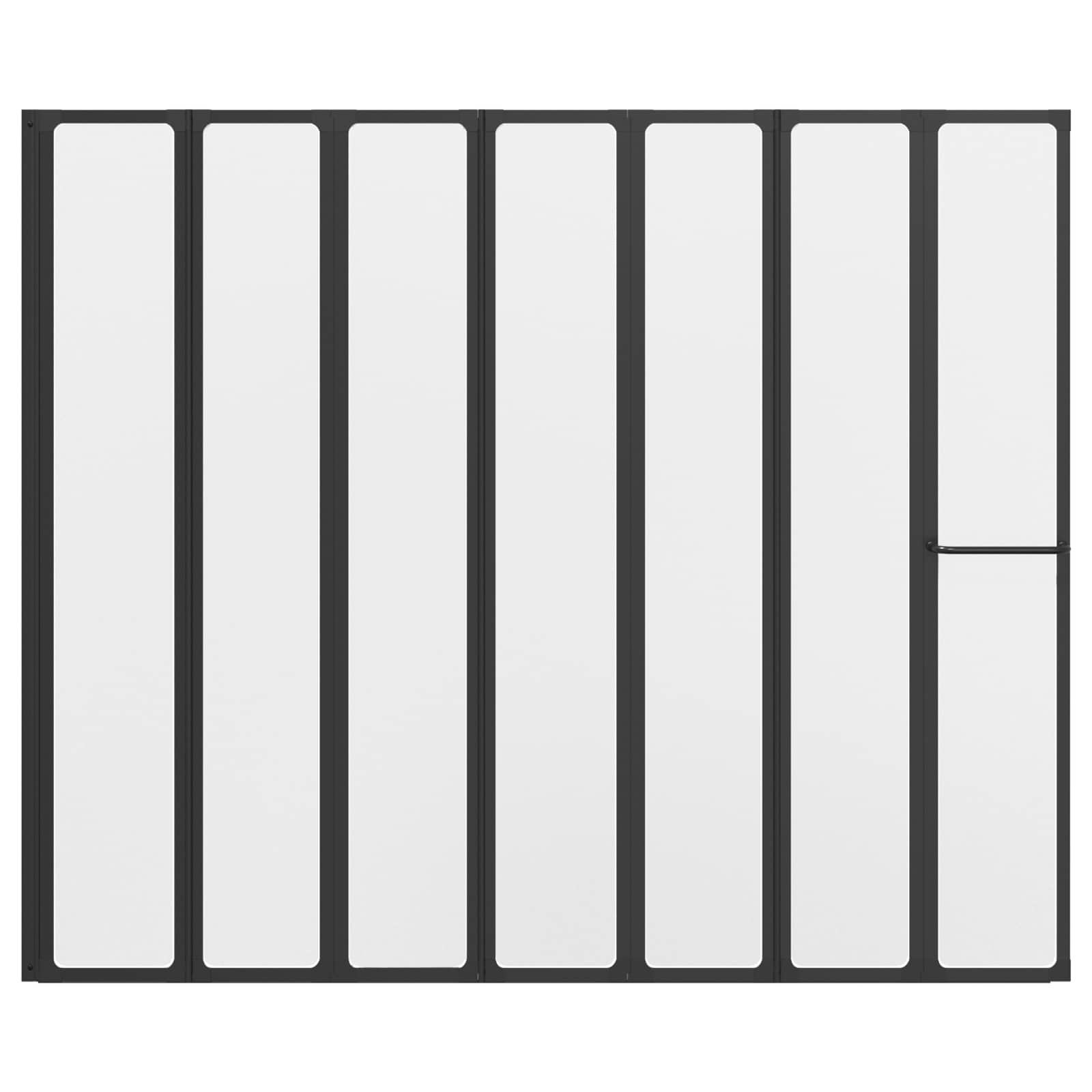 Douchescherm Zwart 168 x 140 cm Aluminium – afbeelding 7
