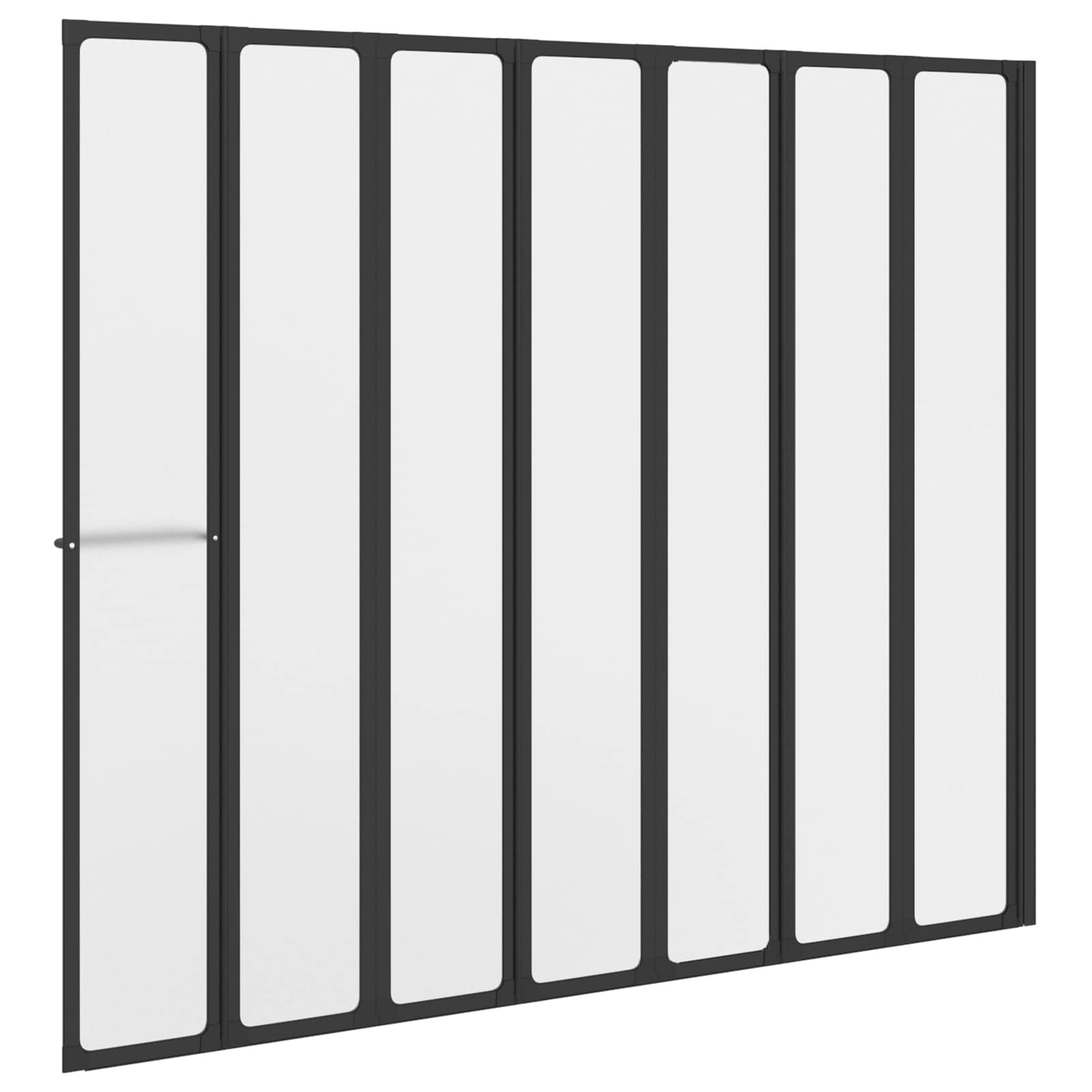 Douchescherm Zwart 168 x 140 cm Aluminium – afbeelding 9