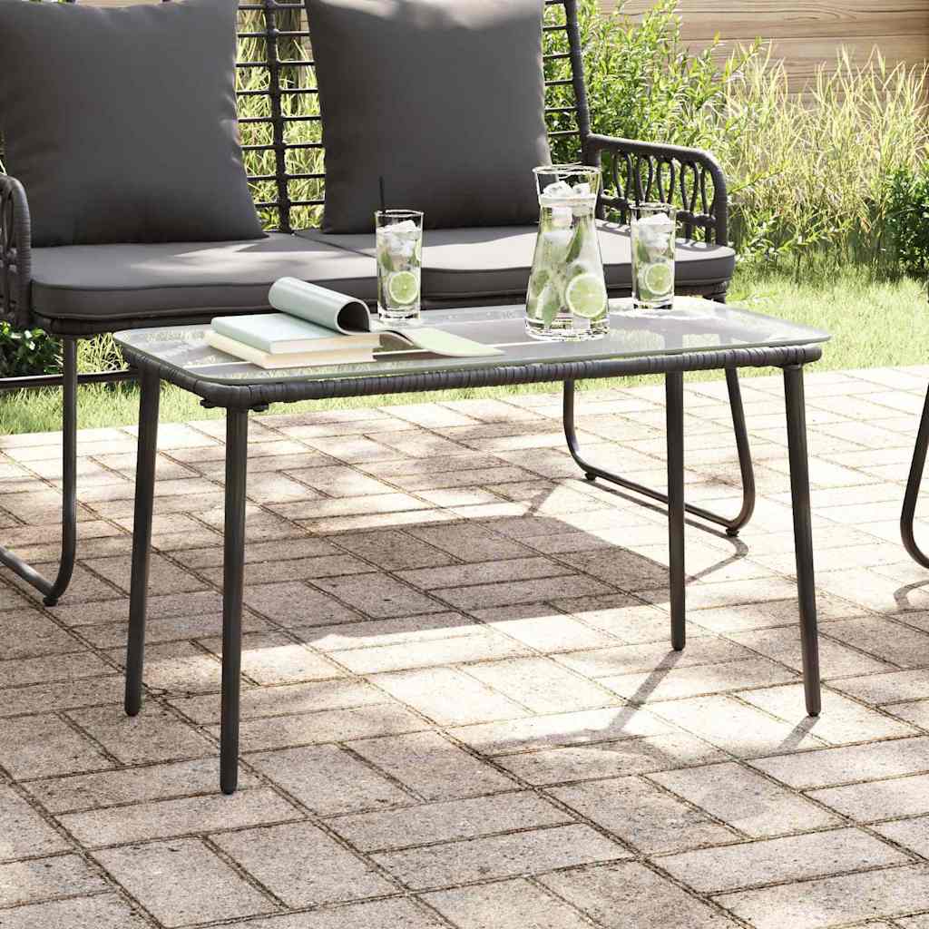 Tuinstafel Zwart 80 x 40 x 45 cm poly rattan