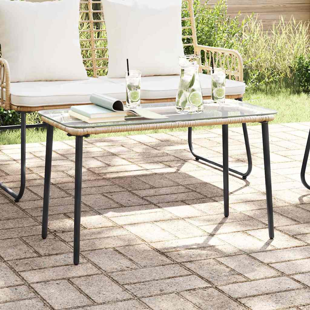 Tuinstafel Naturel 80 x 40 x 45 cm poly rattan