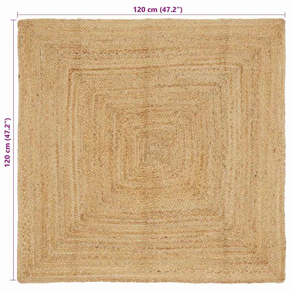 Vloerkleden Naturel 120 x 120 cm Jute – afbeelding 8