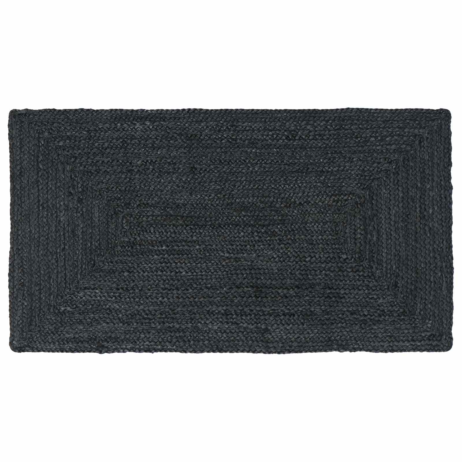 Vloerkleden Rechthoekig Donkergrijs 60 x 110 cm Jute – afbeelding 1