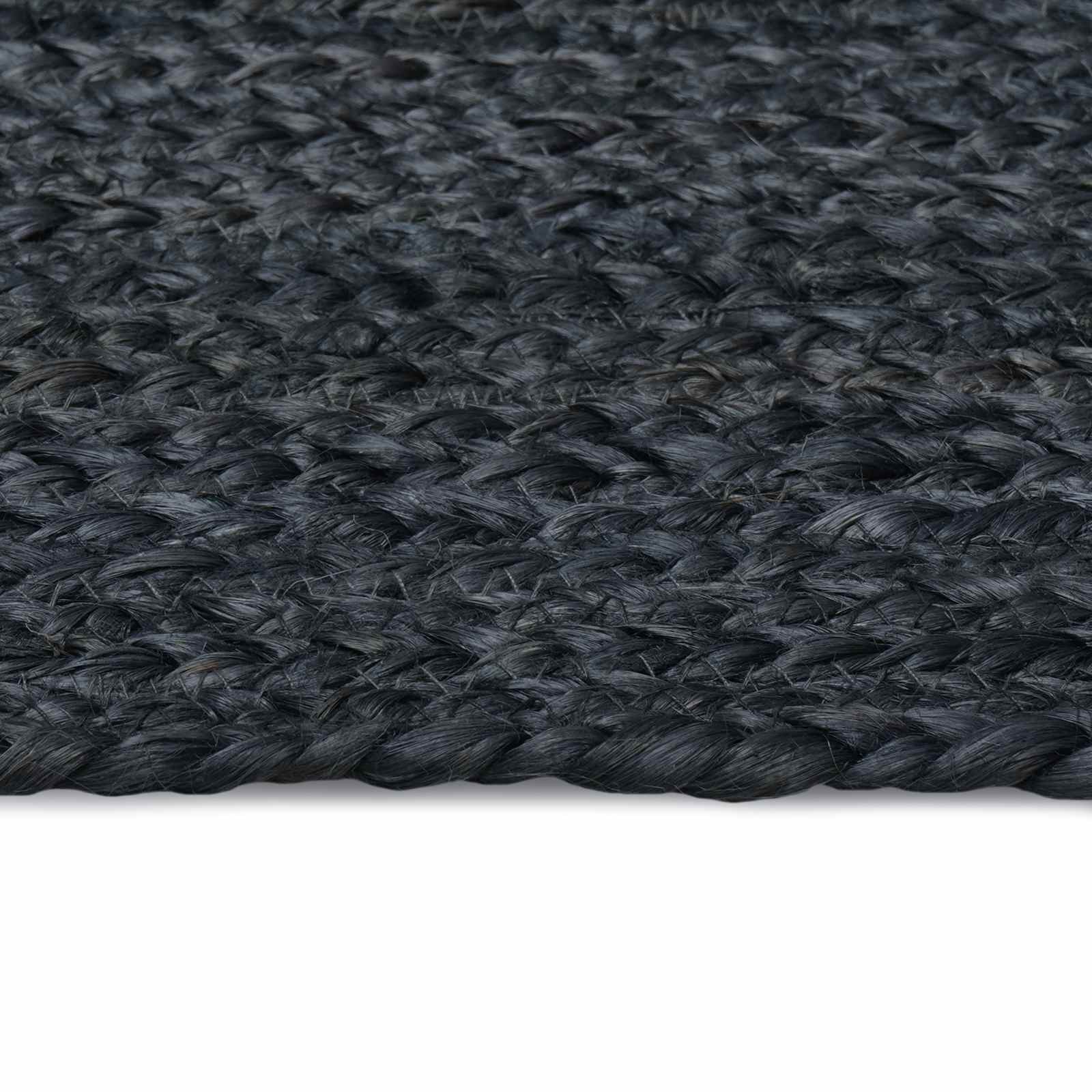 Vloerkleden Vierkant Donkergrijs 160 x 160 cm Jute – afbeelding 3