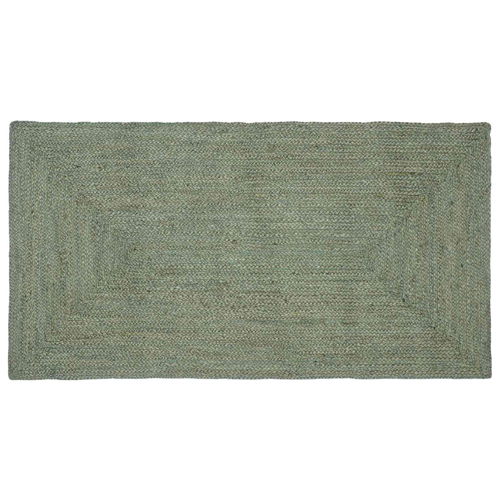 Vloerkleden Rechthoekig Olijfgroen 60 x 110 cm Jute