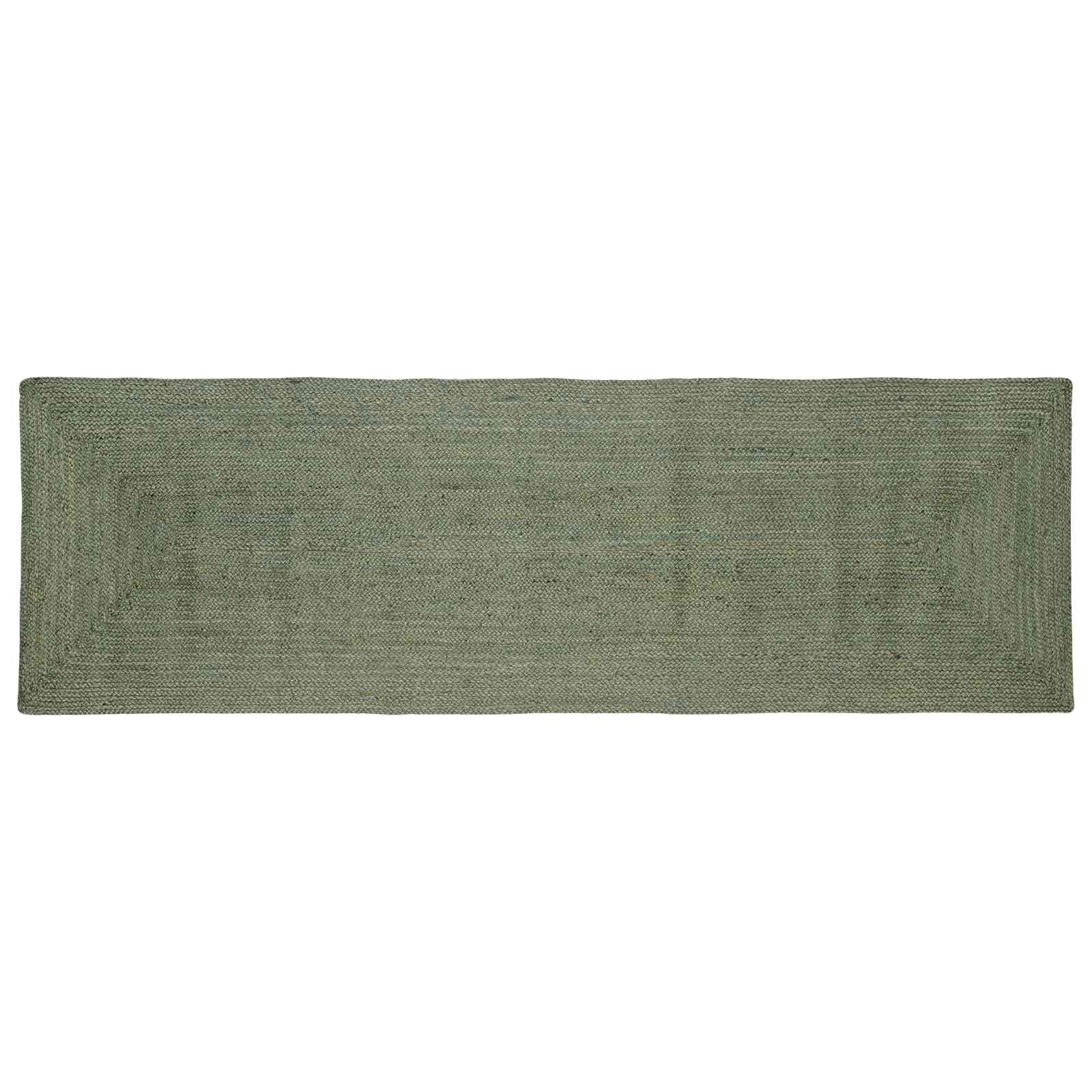 Vloerkleden Rechthoekig Olijfgroen 80 x 300 cm Jute