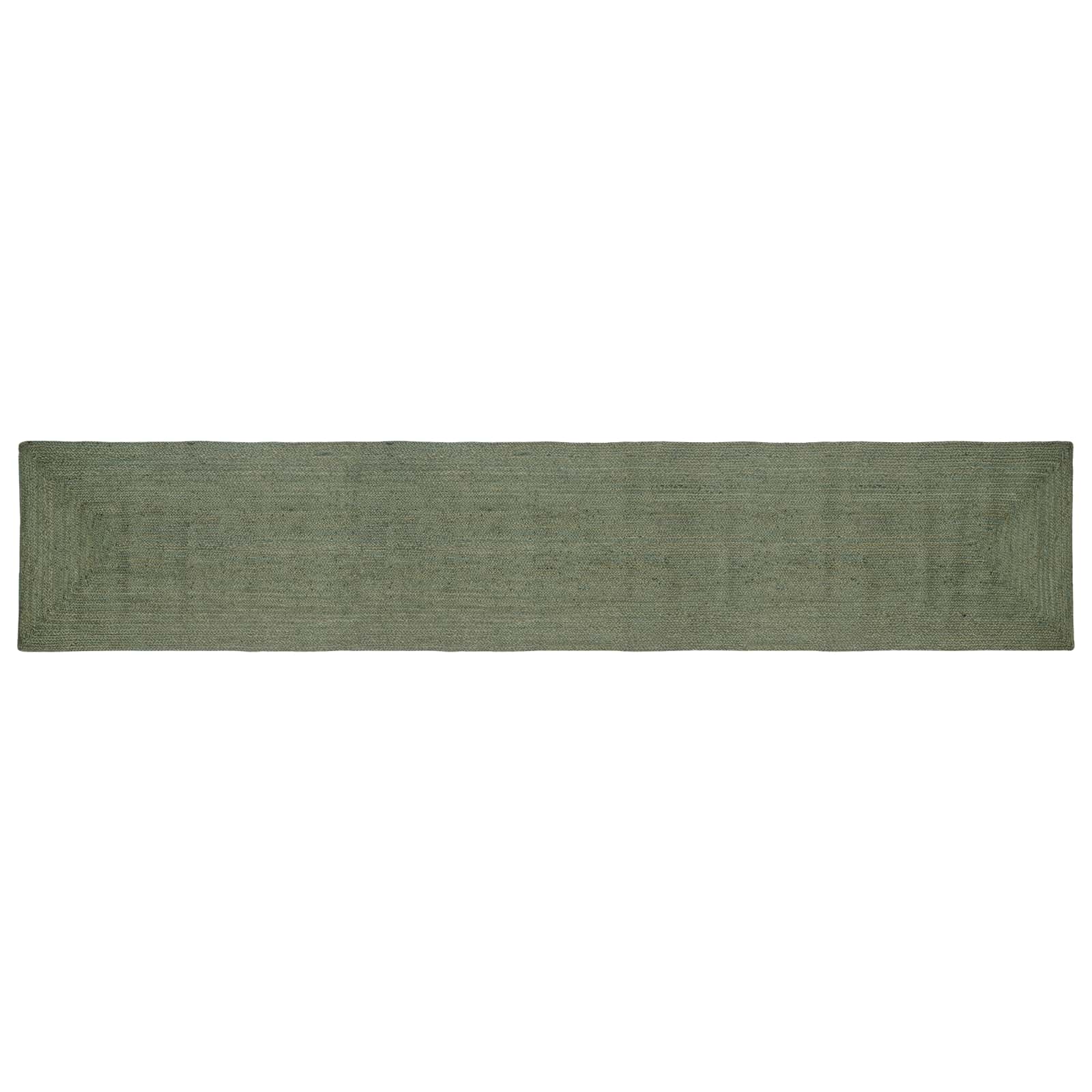 Vloerkleden Rechthoekig Olijfgroen 80 x 400 cm Jute