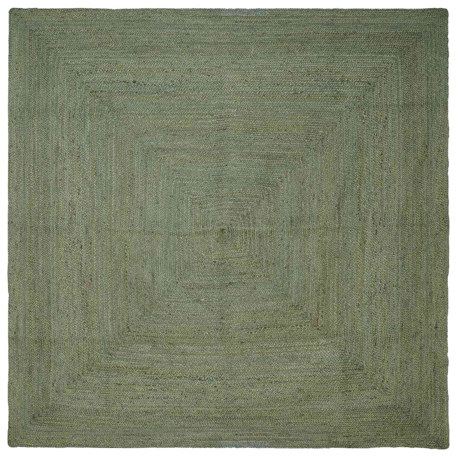 Vloerkleden Vierkant Olijfgroen 240 x 240 cm Jute