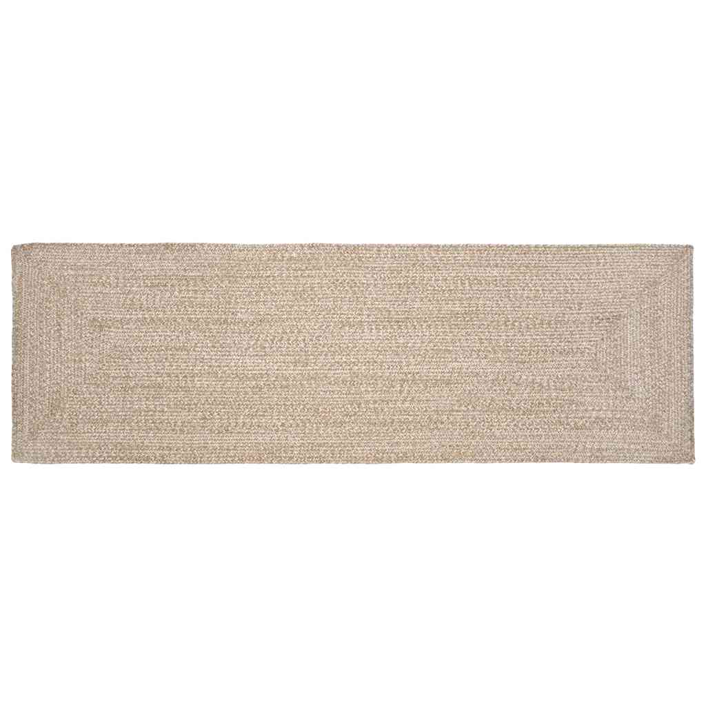 Vloerkleden Rechthoekig Natuurlijk en Wit 80 x 200 cm Jute