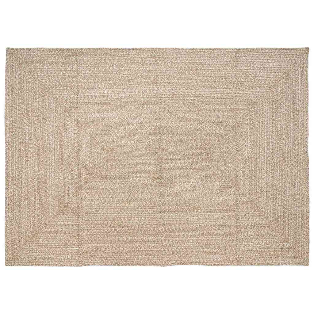 Vloerkleden Rechthoekig Natuurlijk en Wit 160 x 230 cm Jute