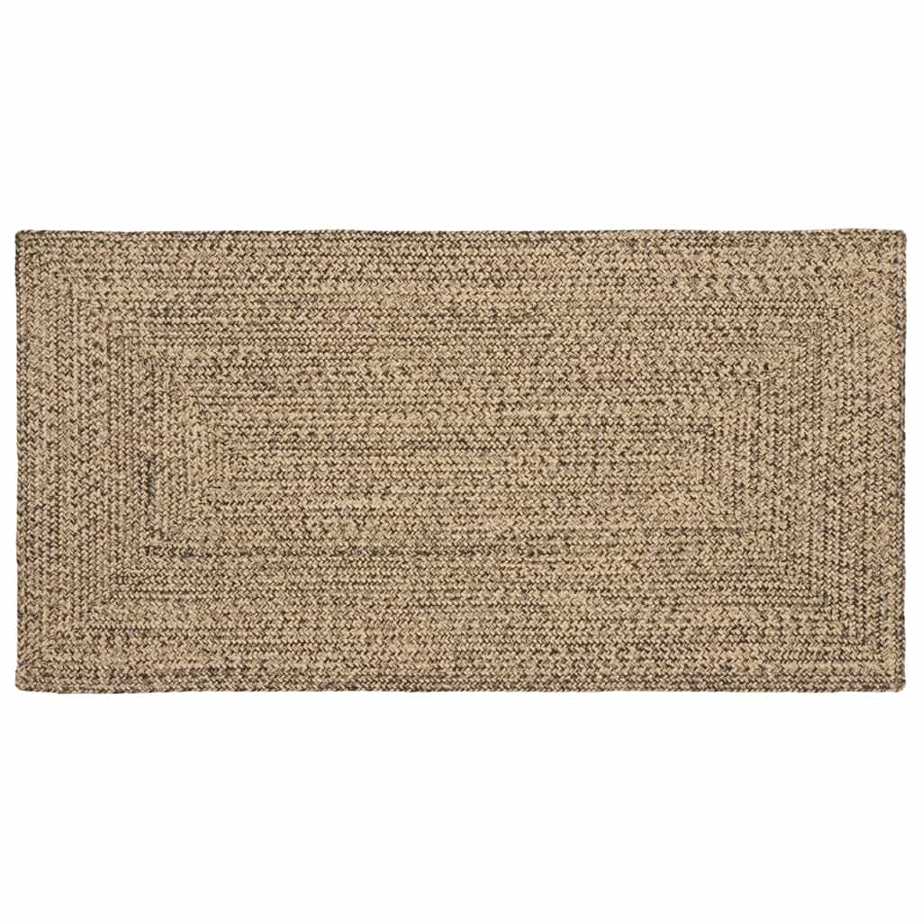 Vloerkleden Naturel en Zwart 100 x 200 cm Jute – afbeelding 1