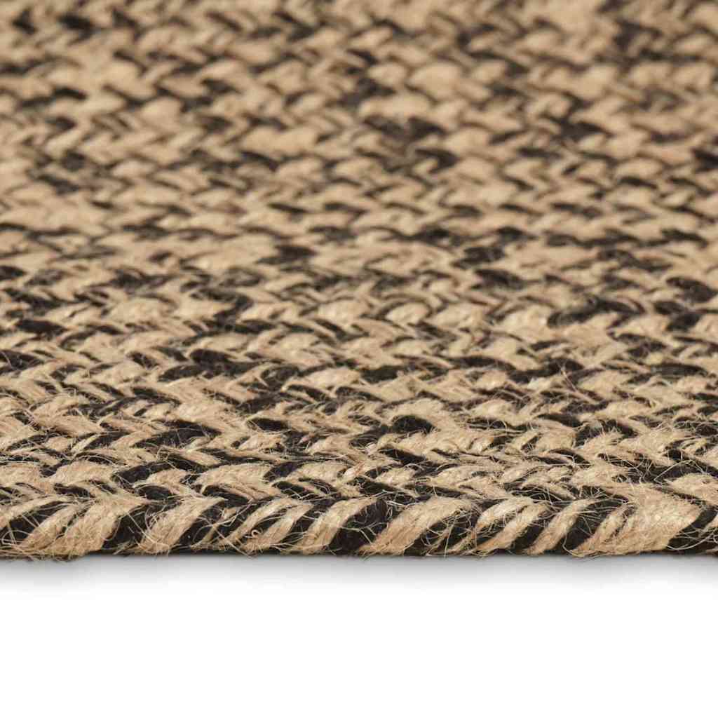 Vloerkleden Naturel en Zwart 120 x 120 cm Jute – afbeelding 4