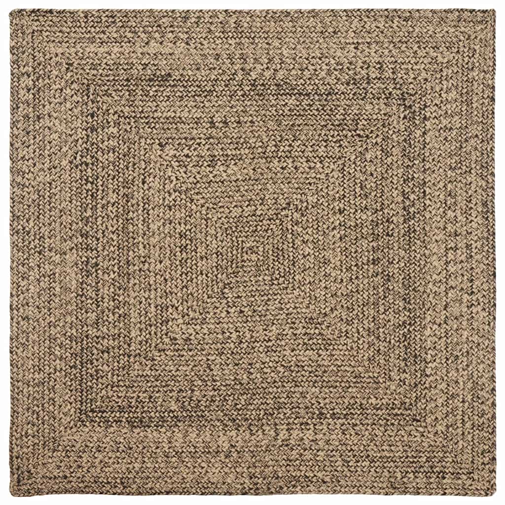 Vloerkleden Naturel en Zwart 160 x 160 cm Jute – afbeelding 1