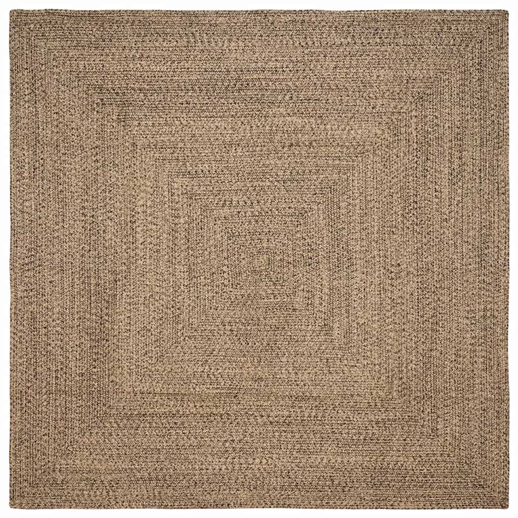 Vloerkleden Naturel en Zwart 240 x 240 cm Jute – afbeelding 1